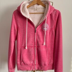 Roxy Full Zip Fleece Hoodie Dusty Pink Women Size L.